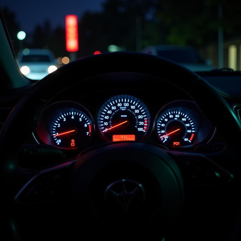 LED-Instrumentenbeleuchtung in einem modernen Auto