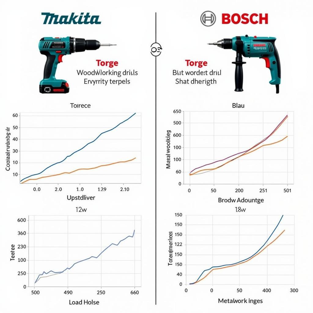 Drehmomentvergleich Makita und Bosch Blau