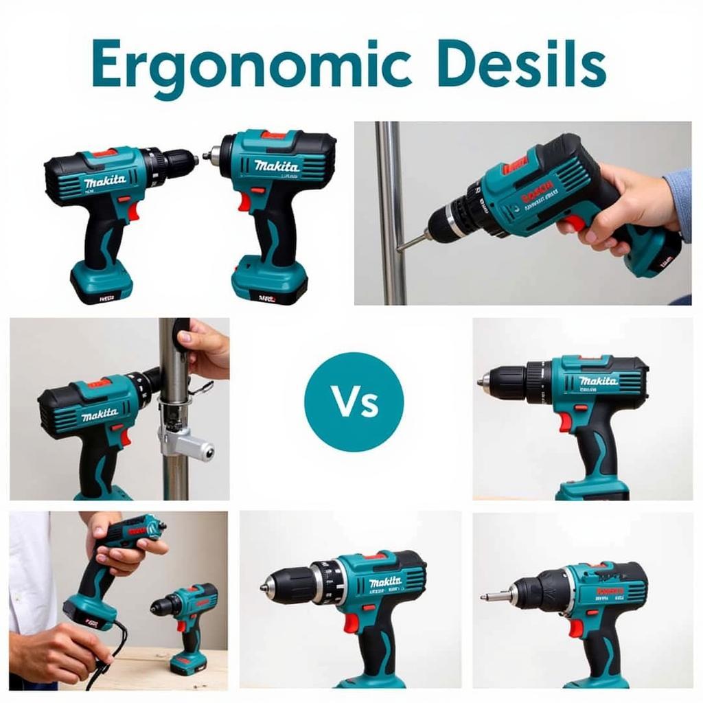 Ergonomievergleich Makita und Bosch Blau