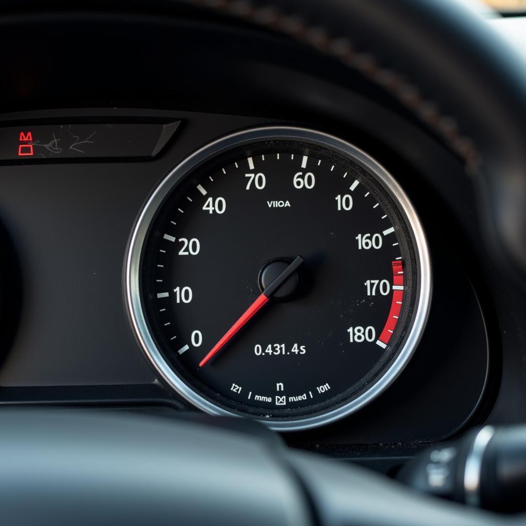 Manipulierter Kilometerstand auf einem Tachometer