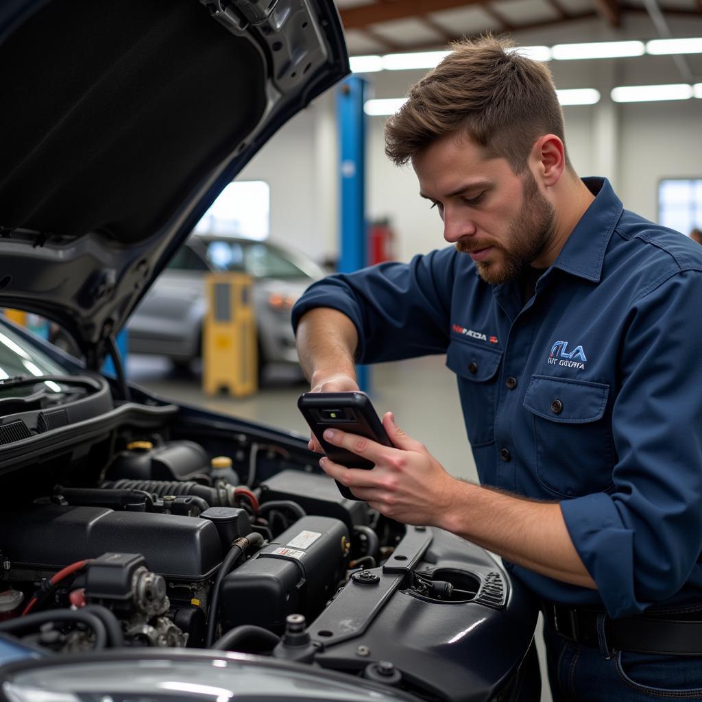 Inspektion eines gebrauchten Mazda 2