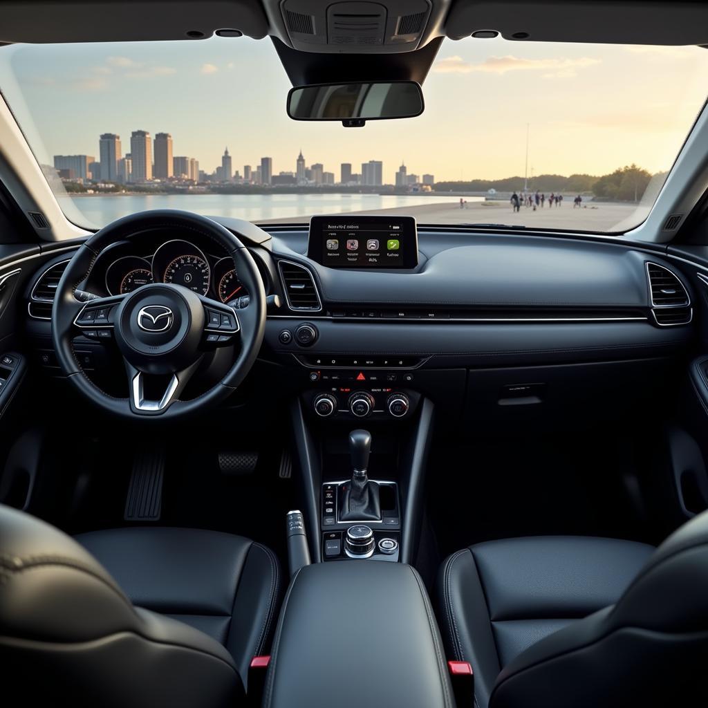 Modernes und komfortables Interieur des Mazda CX-60 Diesel