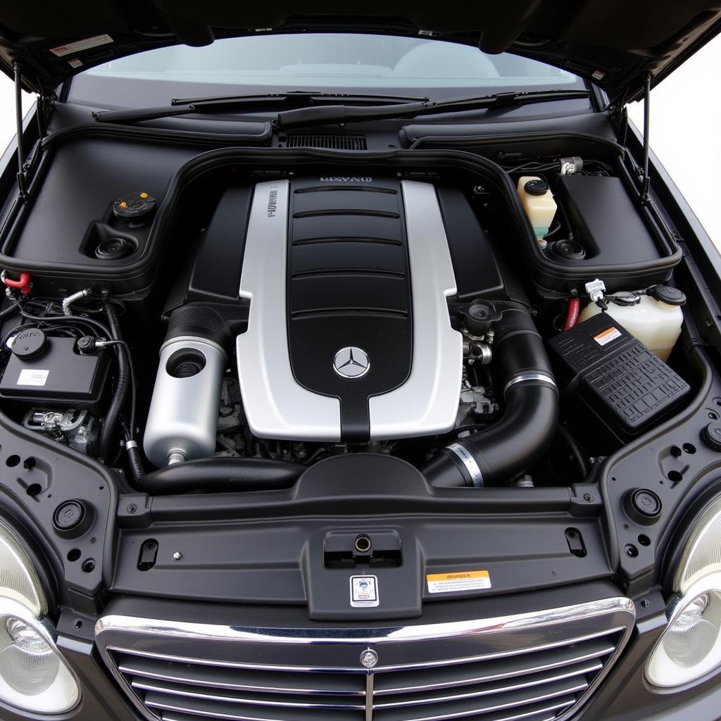 Motorraum des Mercedes Benz C180 Kompressor W203