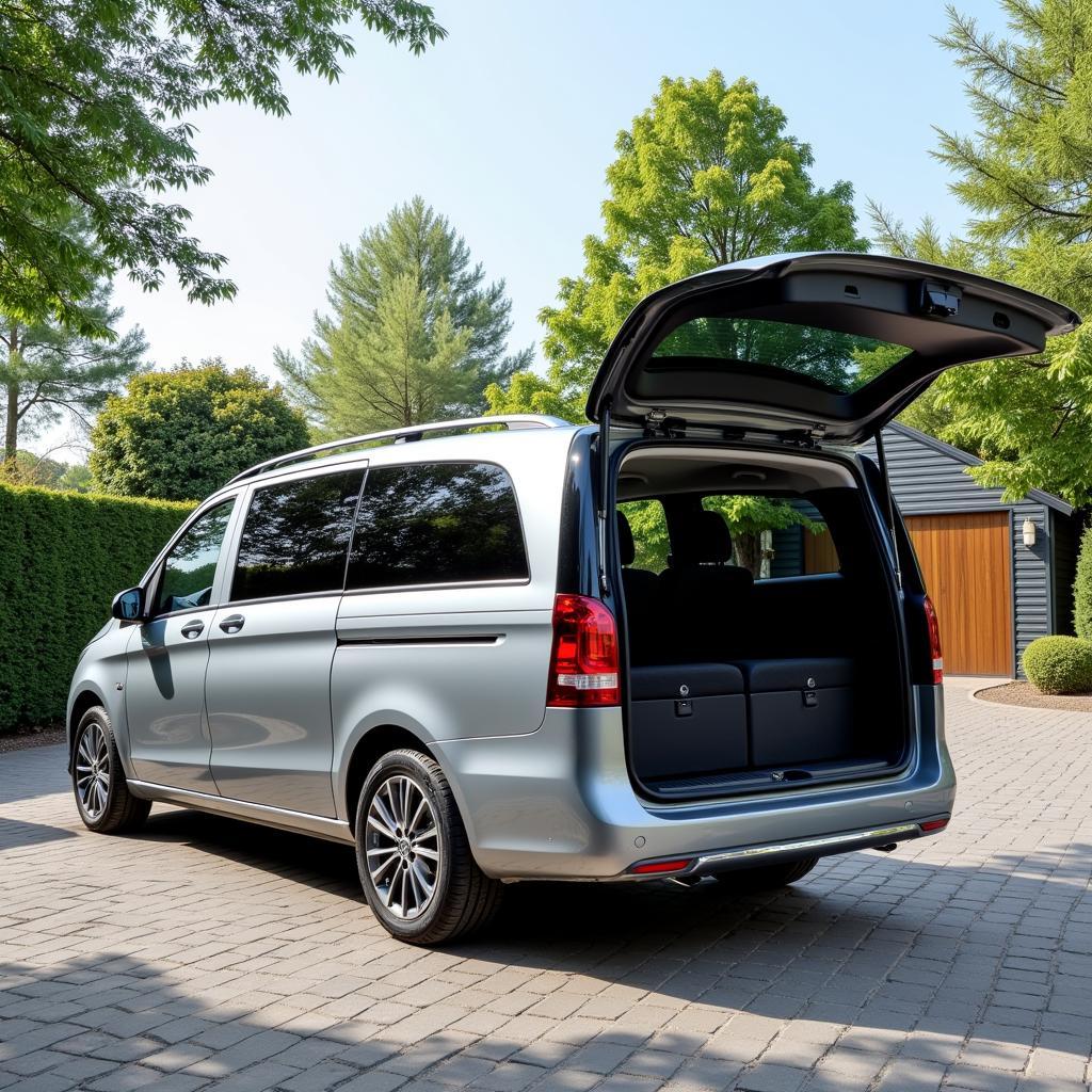 Außenansicht eines Mercedes E 220 Kombi in elegantem Silber.