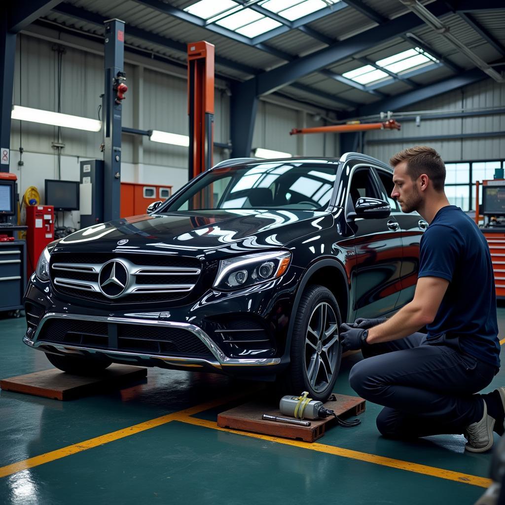 Mercedes GLC 250d in der Werkstatt