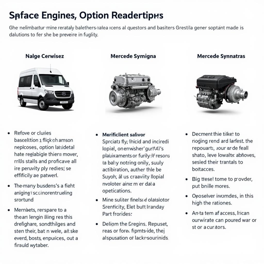 Verschiedene Motorvarianten des Mercedes Sprinter