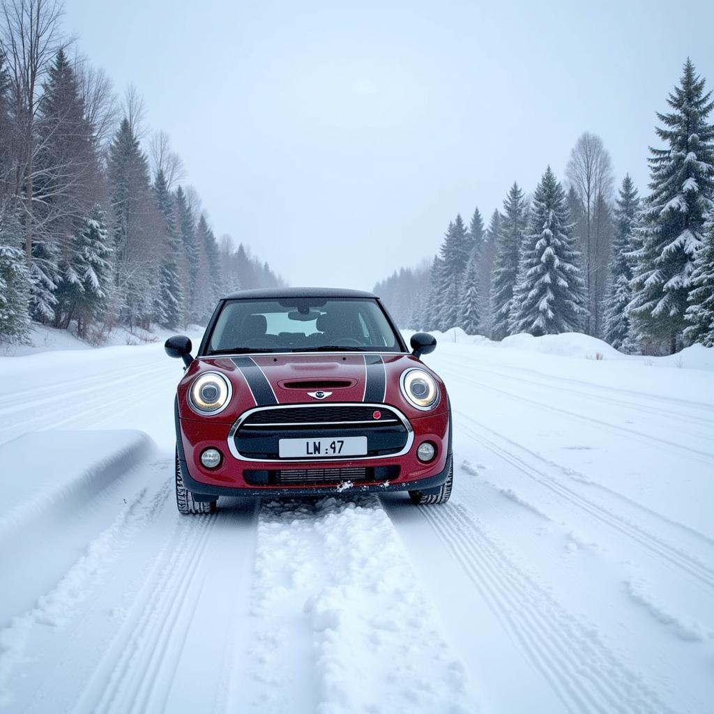 Mini Cooper Elektro im Winter