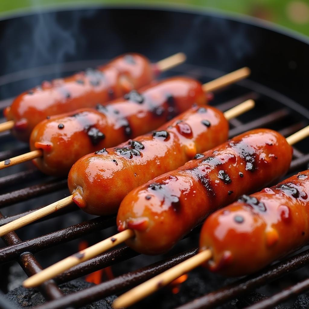 Mini Wini Würstchen auf dem Grill