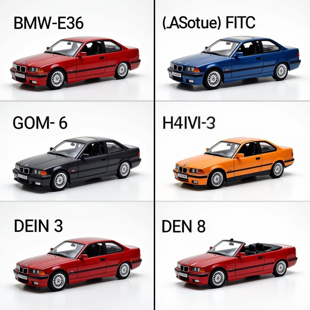 Vergleich verschiedener Hersteller von BMW E36 Modellautos