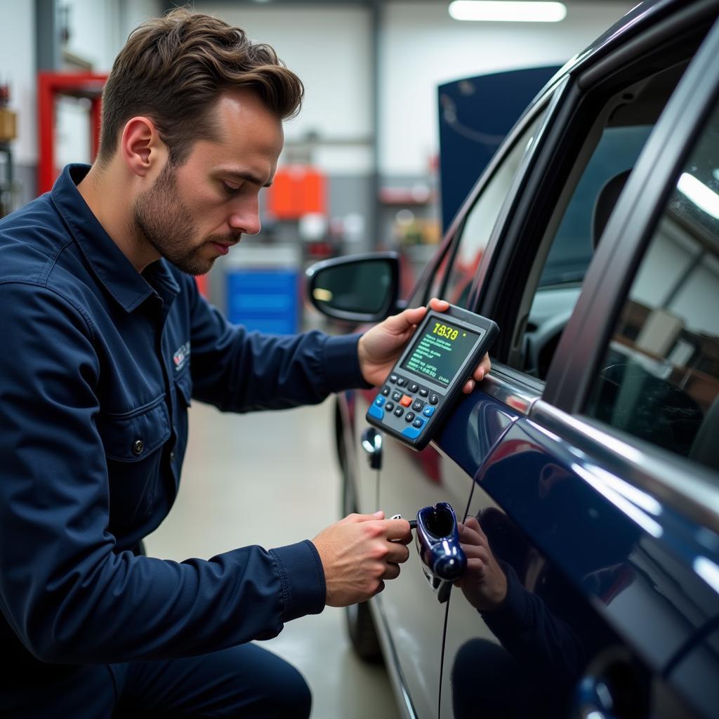 Moderne Diagnosegeräte in einer Autowerkstatt