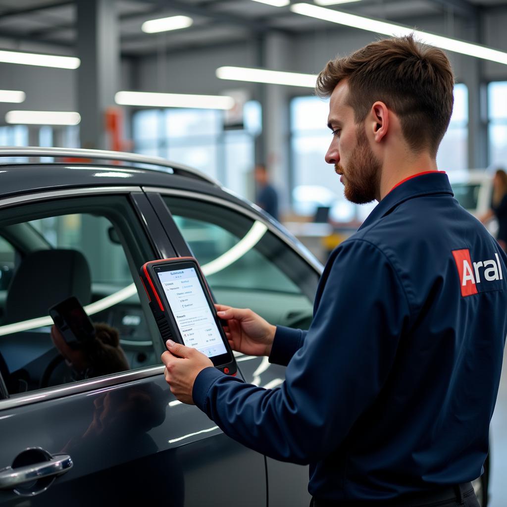 Moderne Fahrzeugdiagnose bei Aral Wolfsburg