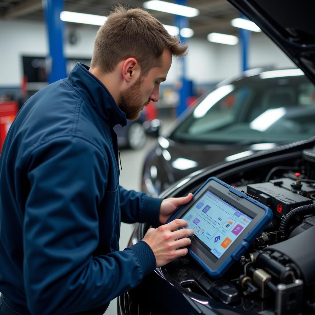 Moderne KFZ-Diagnose in Freiburg mit fortschrittlichen Diagnosegeräten.