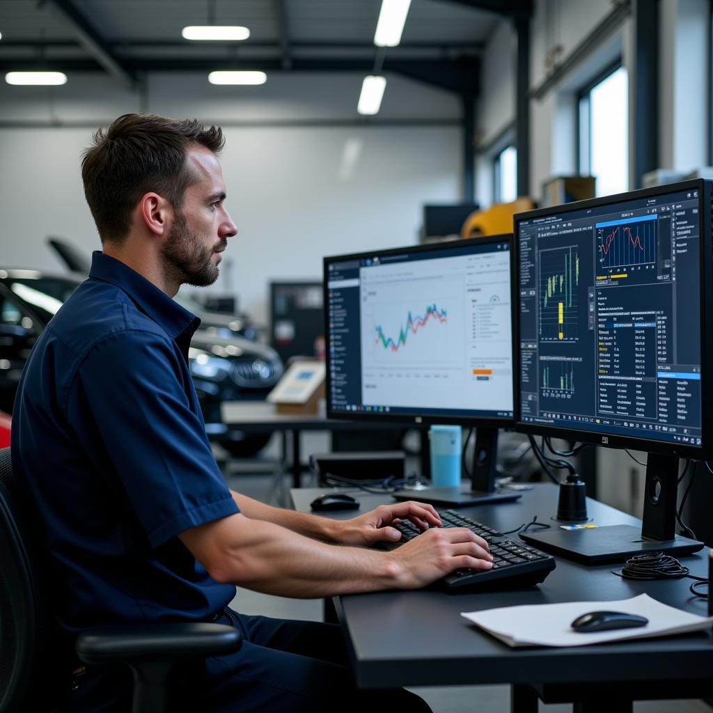 Moderne Werkstatt in Reutlingen mit Diagnosegeräten.