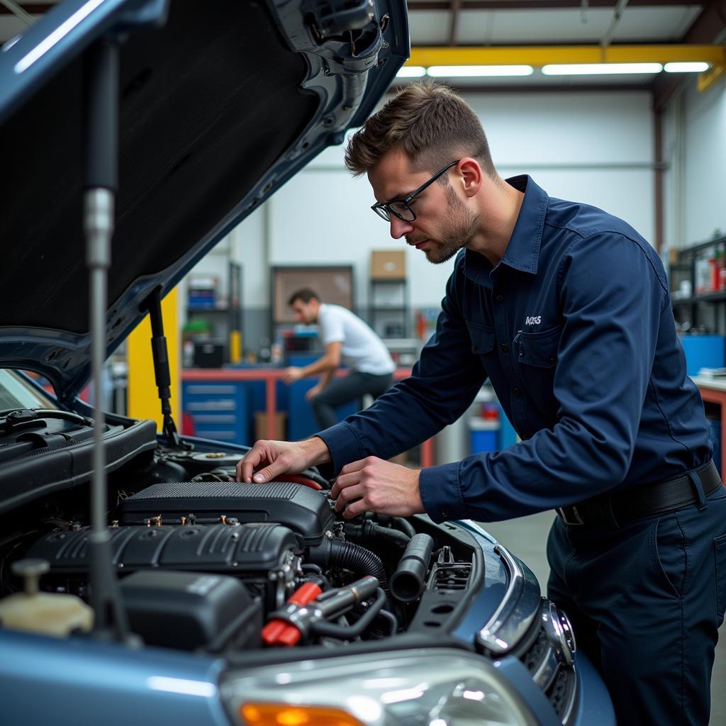 Motorreparatur in der Werkstatt