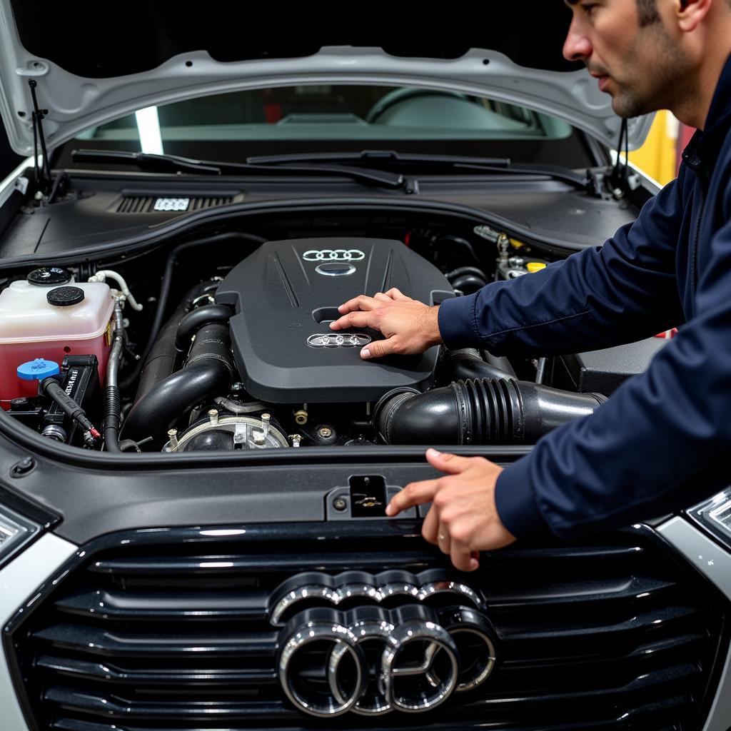 Motorreparatur am Audi A6 F2