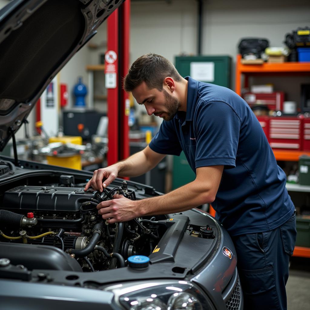 Motorreparatur in der Werkstatt