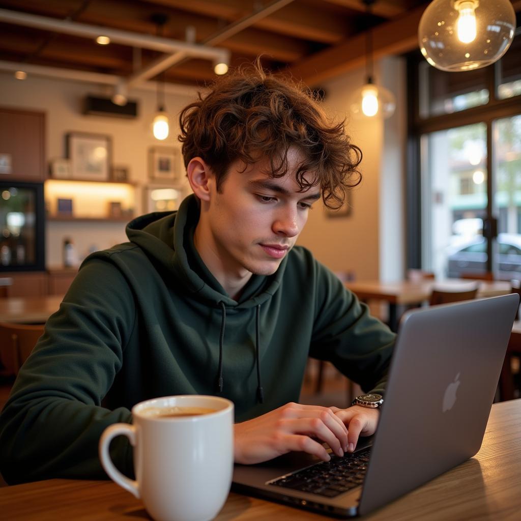 Student arbeitet am Laptop in Kirchheim Teck