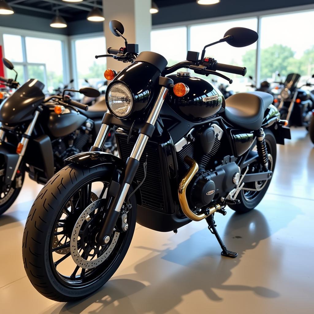 Neues Motorrad im Showroom