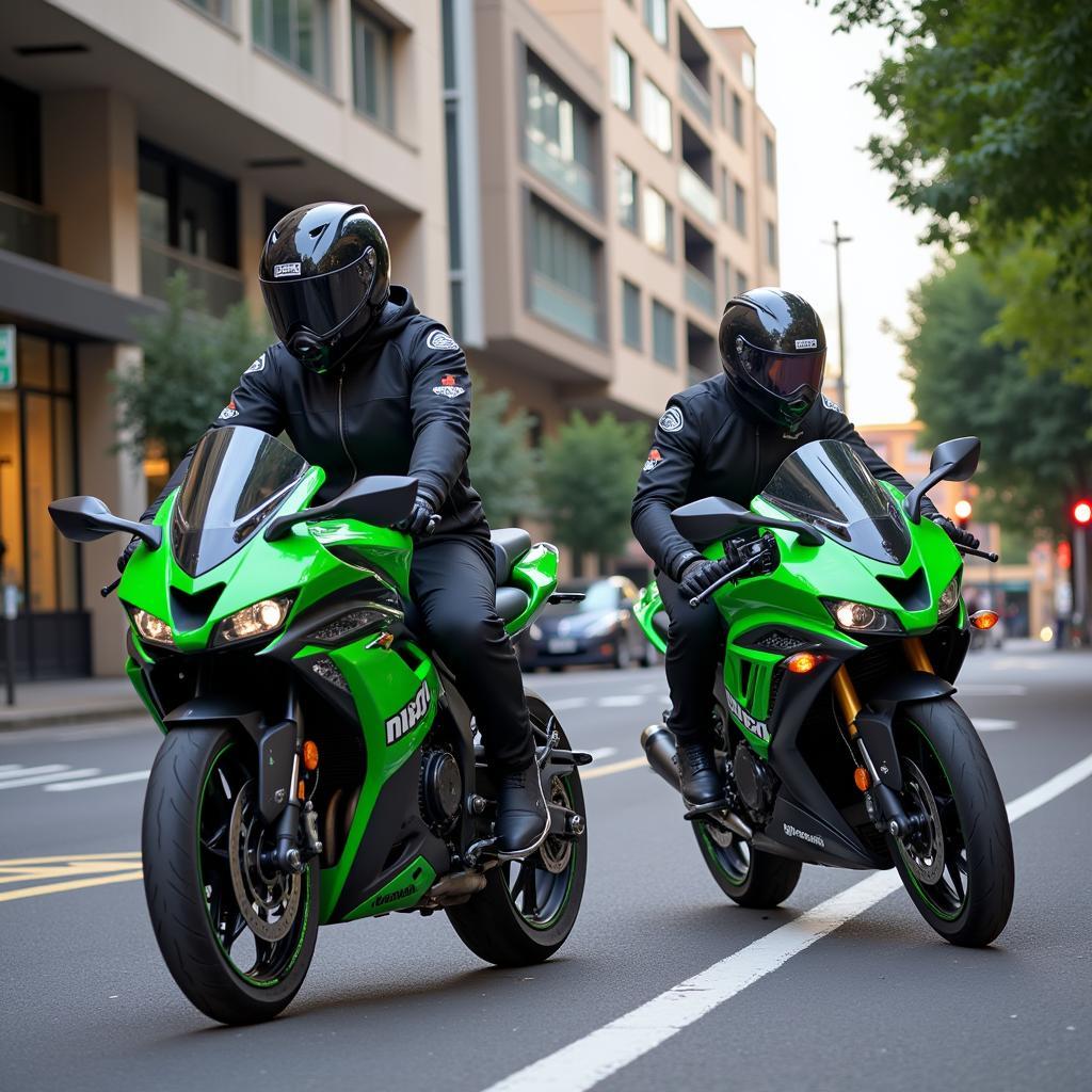 Die Kawasaki Ninja 400 und 650, ideal für den Stadtverkehr.