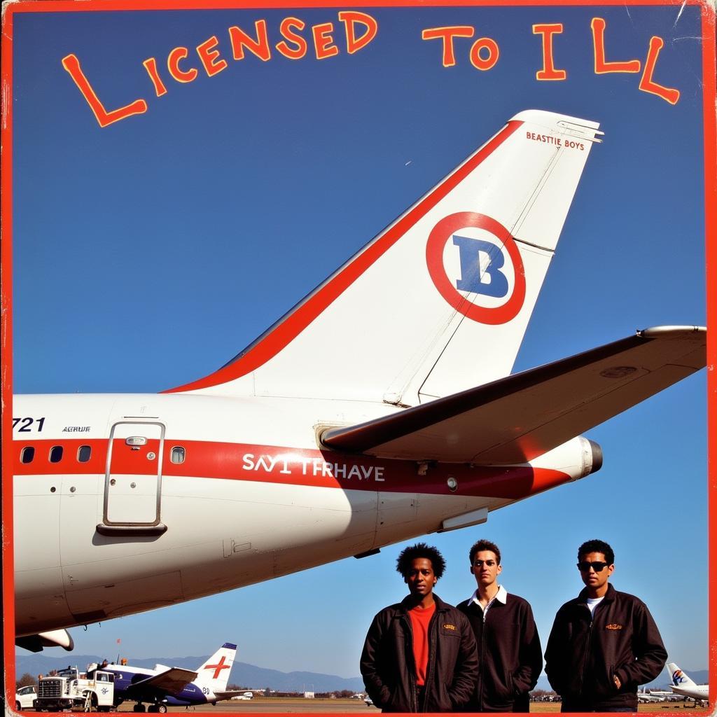 Das Albumcover von "Licensed to Ill" mit den Beastie Boys.