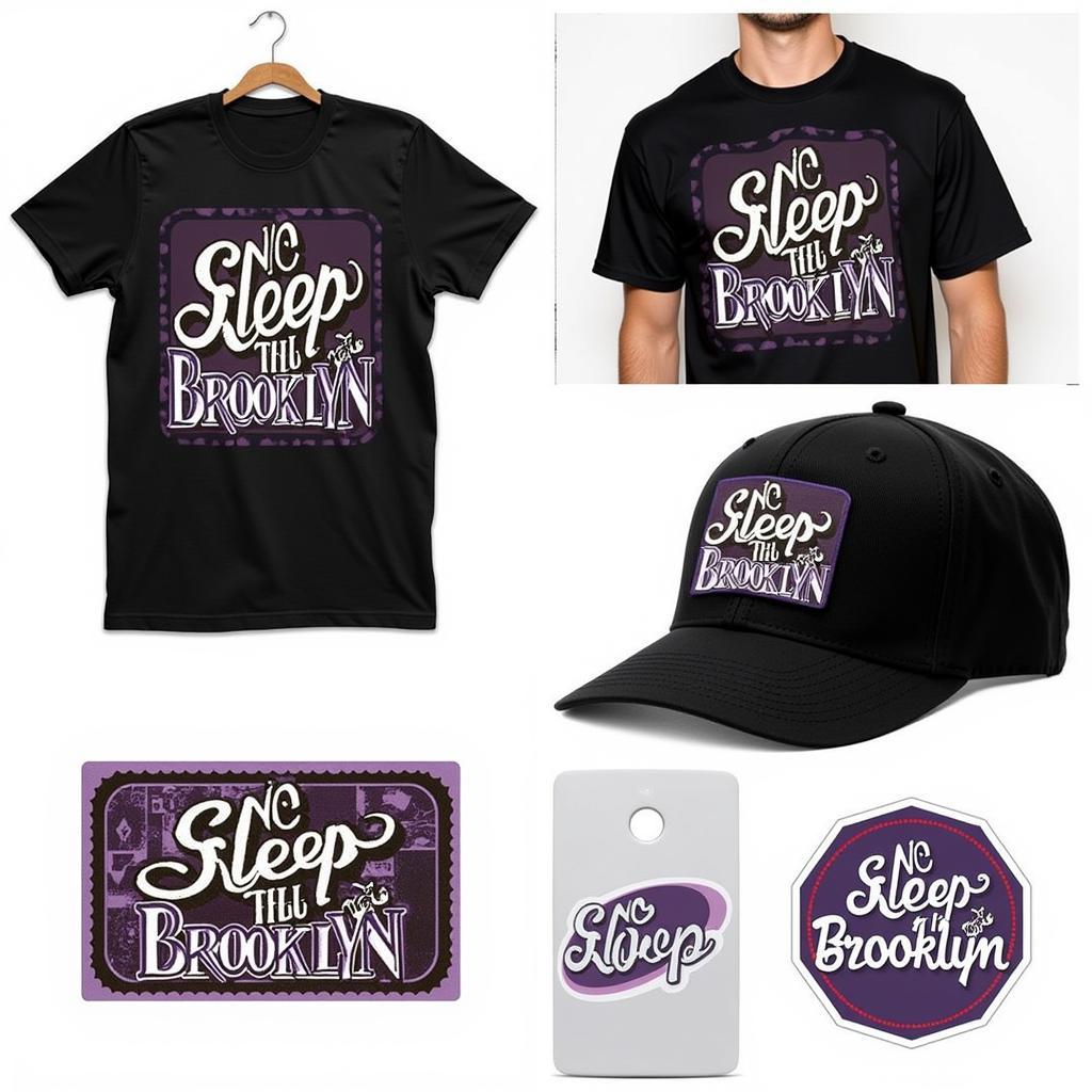 Merchandise Artikel mit dem "No Sleep Till Brooklyn" Logo.