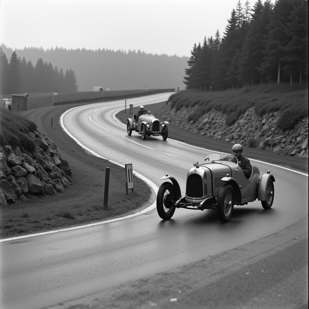 Frühe Rennwagen auf der Nordschleife