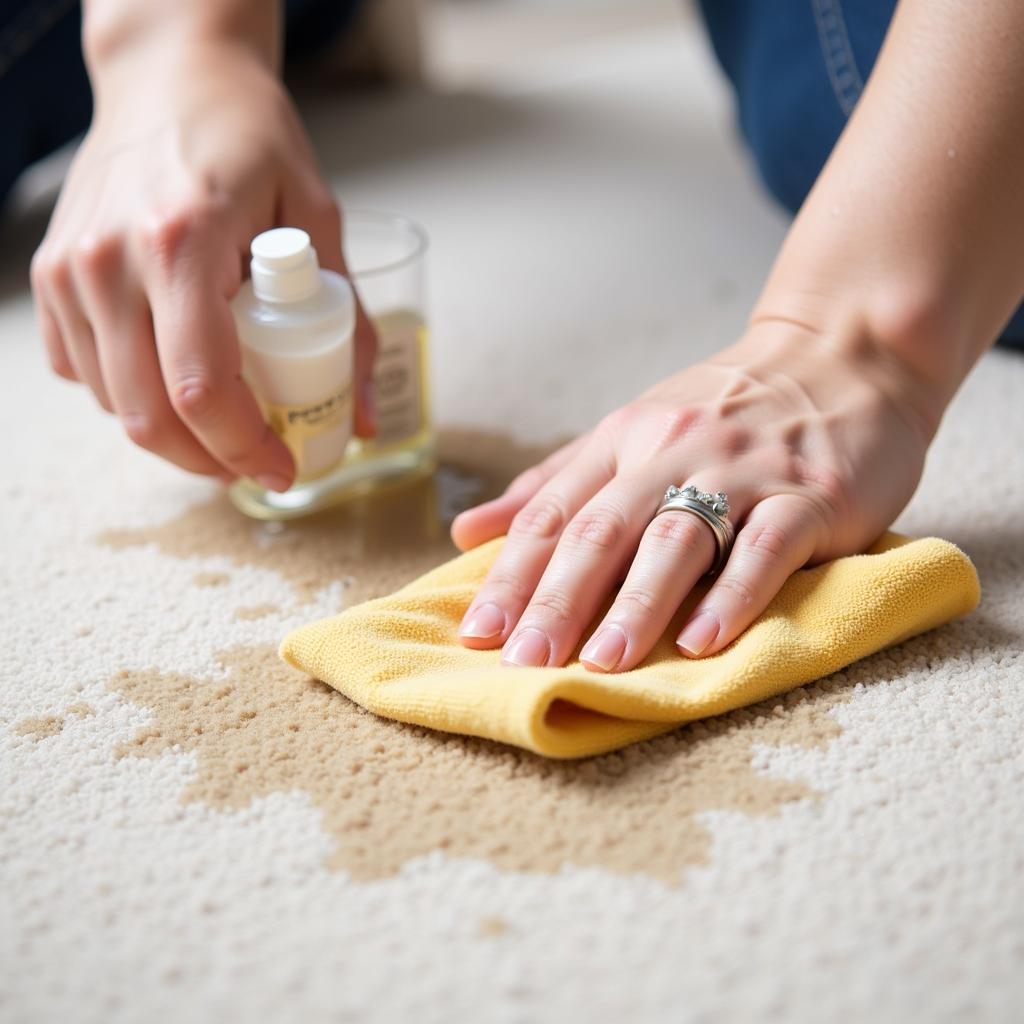 Öl Flecken entfernen aus Teppich mit Hausmitteln