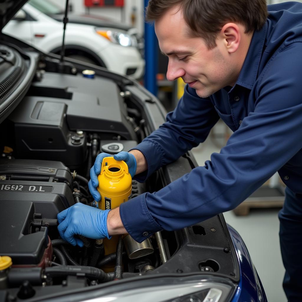 Durchführung eines Ölwechsels beim Ford