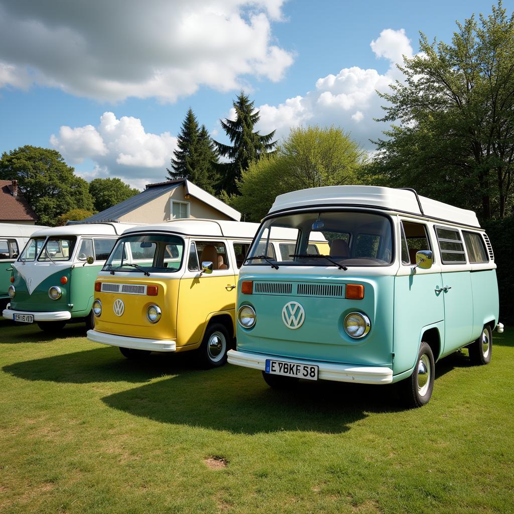 Oldtimer Wohnmobile auf einem Campingplatz