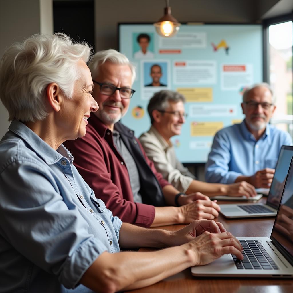 Senioren tauschen sich im Online-Forum aus