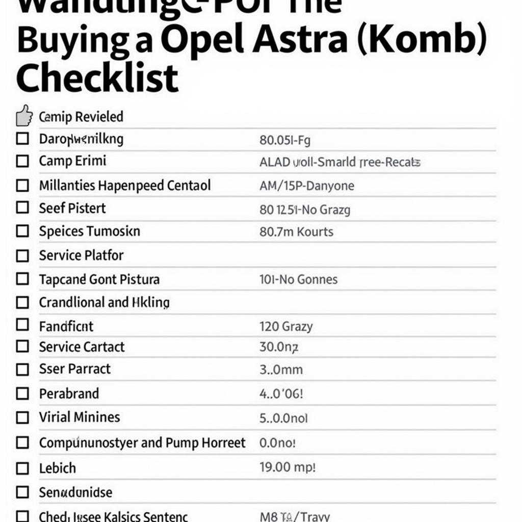 Opel Astra Kombi Gebrauchtwagen Checkliste