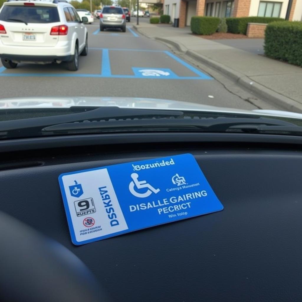 Parken mit Parkausweis auf einem Behindertenparkplatz