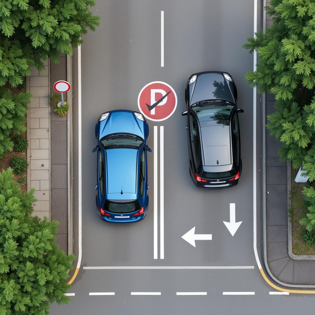 Parken im verkehrsberuhigten Bereich nur an gekennzeichneten Stellen