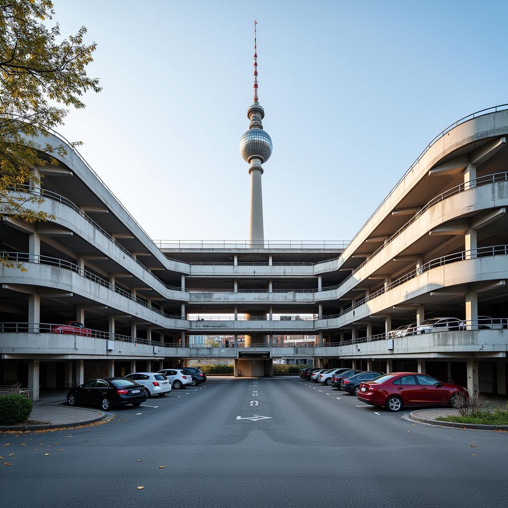 Parkhaus am Alexanderplatz: Ein modernes Parkhaus mit vielen Stellplätzen in unmittelbarer Nähe des Fernsehturms.