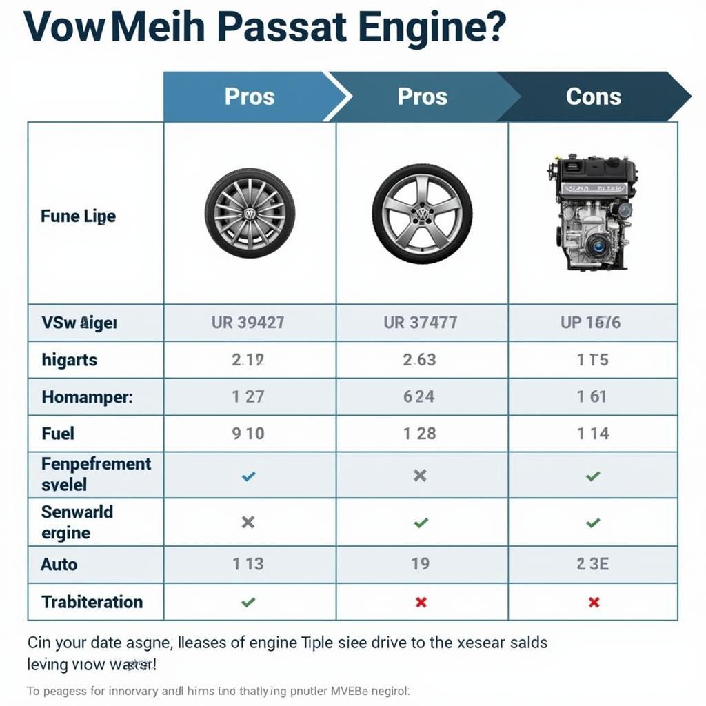 Vergleich der verschiedenen Passat Motoren