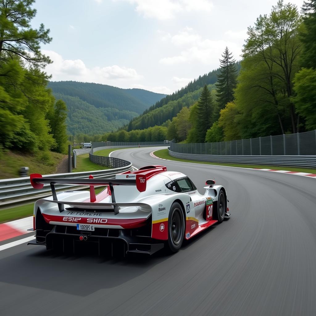 Porsche 919 Hybrid fährt auf der Nordschleife