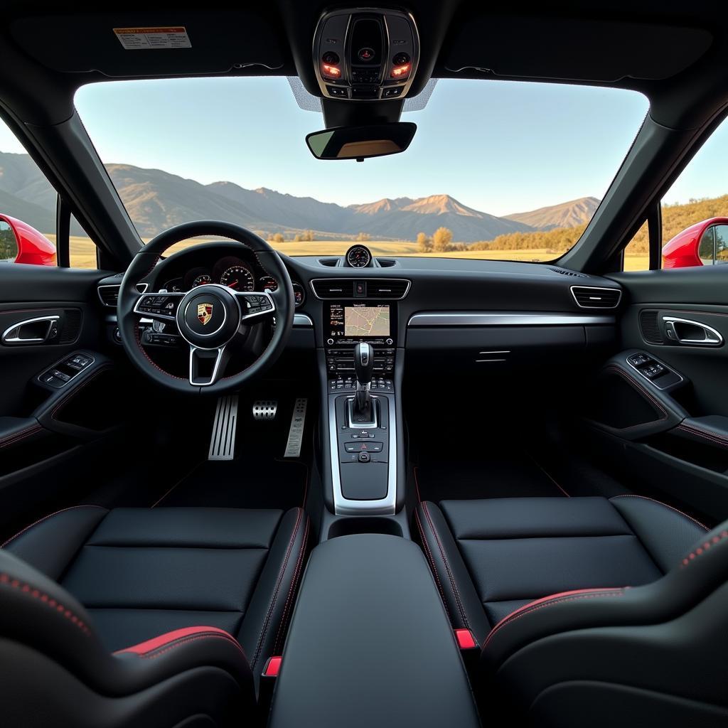 Porsche 992 2 Interieur:  Ein Blick in das luxuriöse Cockpit mit hochwertigen Materialien und modernster Technologie.