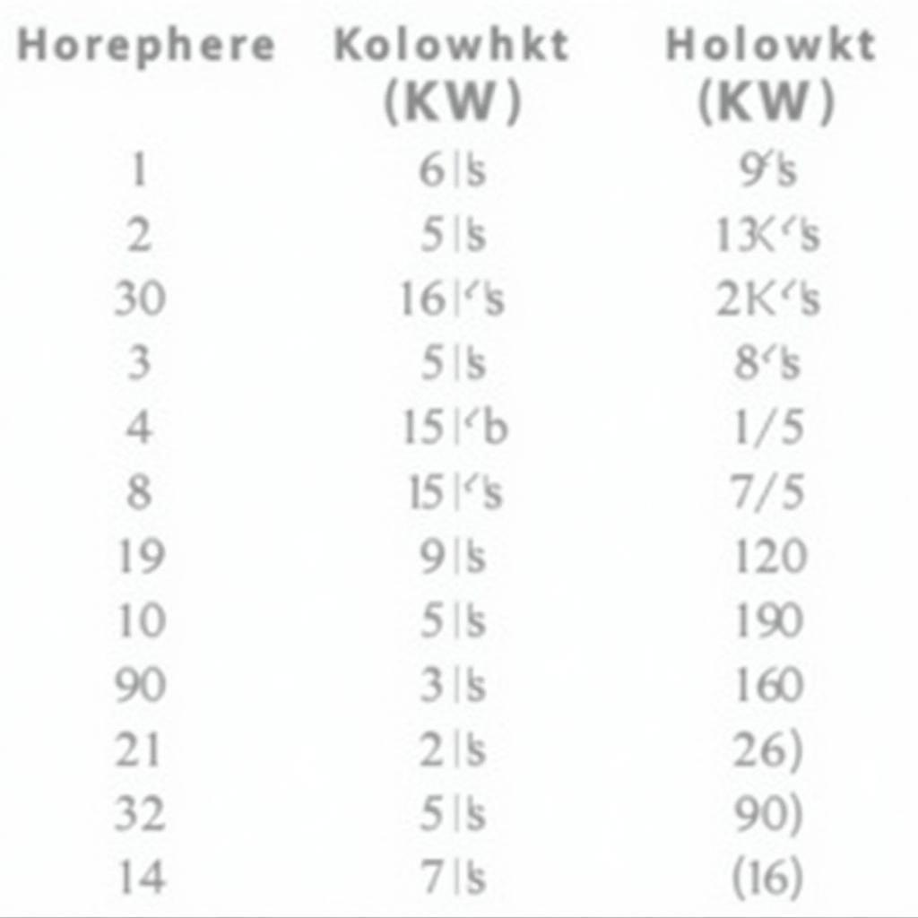 PS-kW-Umrechnungstabelle: Eine visuelle Darstellung der Umrechnung von Pferdestärken in Kilowatt.