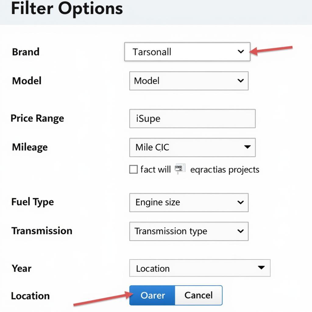 Filteroptionen auf Autoscout24 für die Quad-Suche