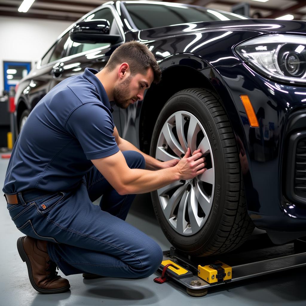 Reifenmontage 205/45 ZR17 in der Werkstatt