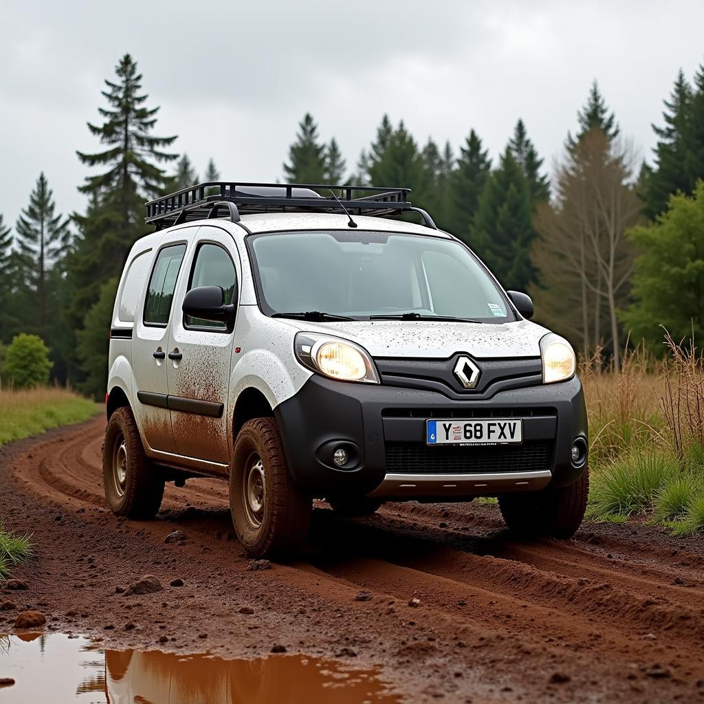 Renault Kangoo 4x4 meistert Offroad-Strecke