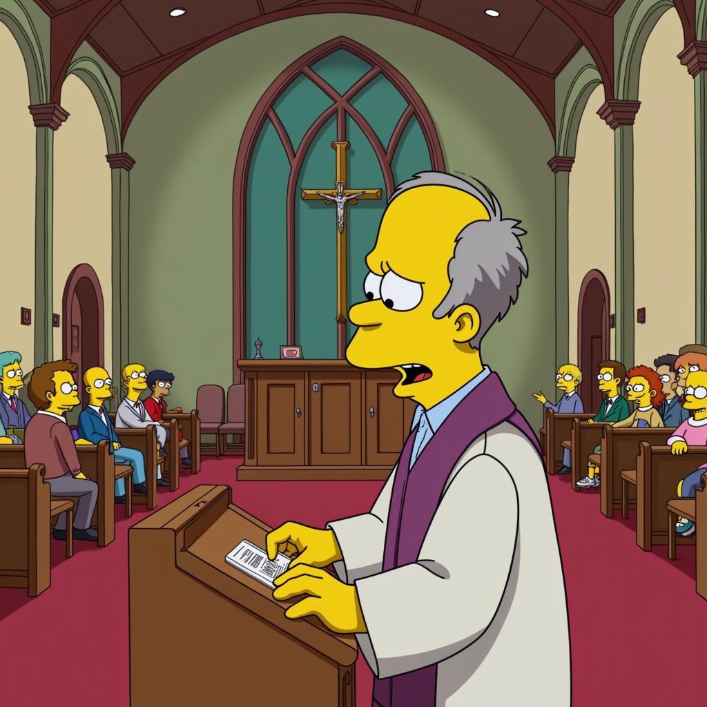 Reverend Lovejoy hält eine Predigt in der Springfield Kirche