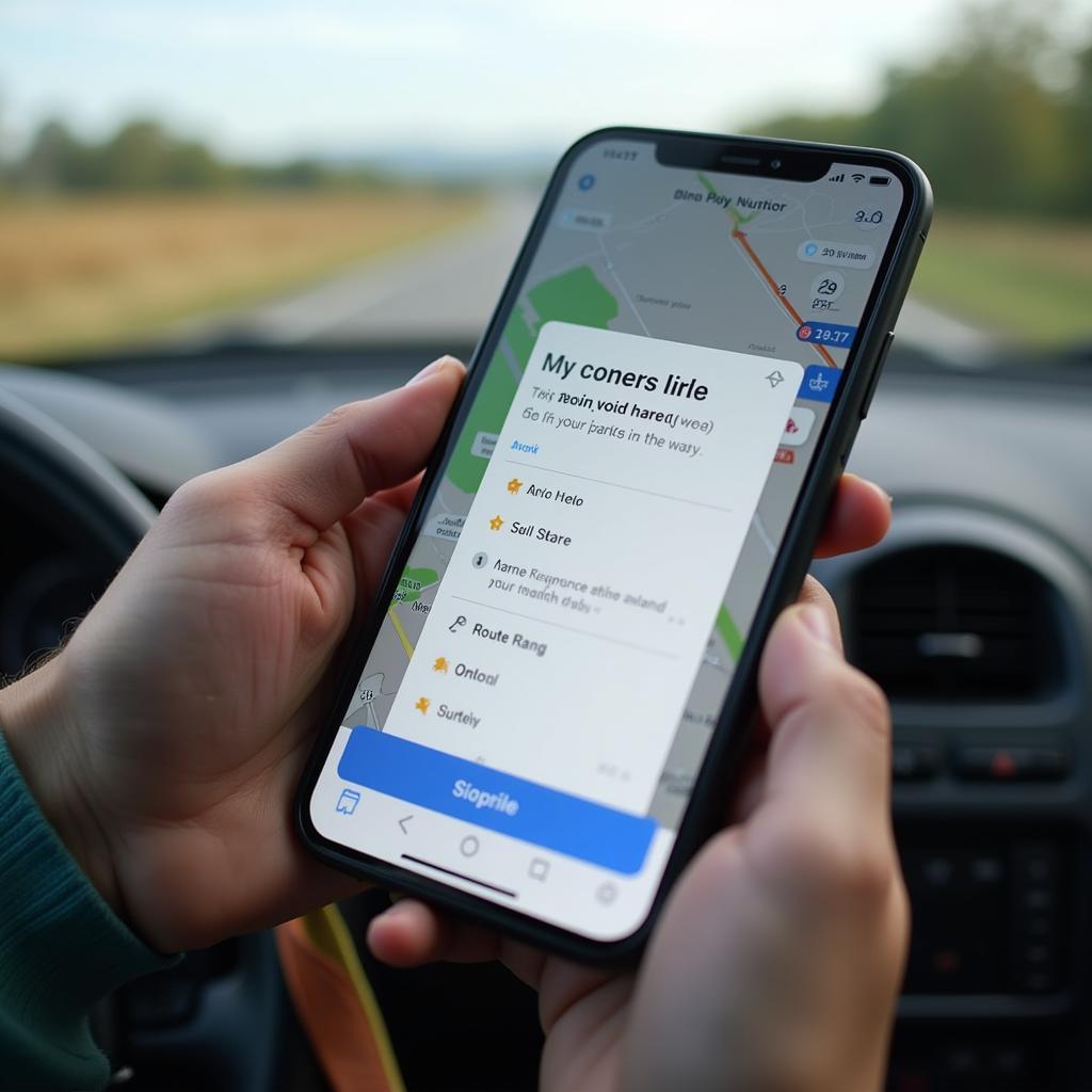 Navigation mit dem Smartphone und einem Routenplaner App ohne Autobahn.