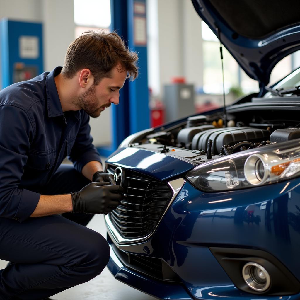 Regelmäßige Wartung eines Mazda in der Sachsengarage Dresden