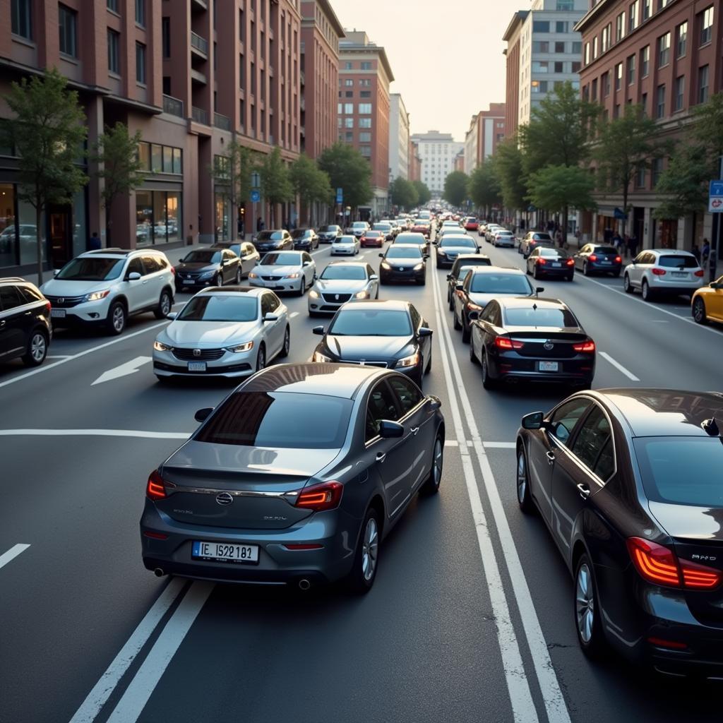 Schmales Auto im Stadtverkehr