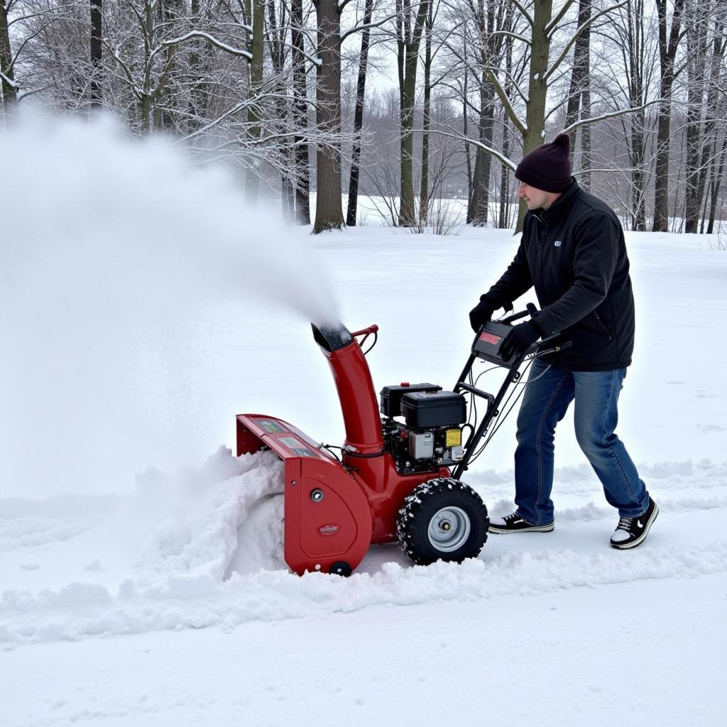 Durchführung einer Probefahrt mit einem Schneeschieber