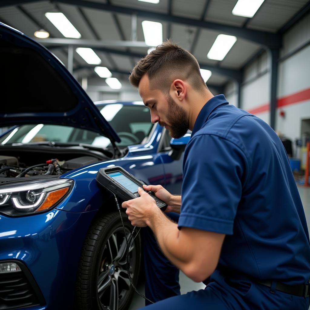 Schnelle Autoreparatur in der modernen Werkstatt