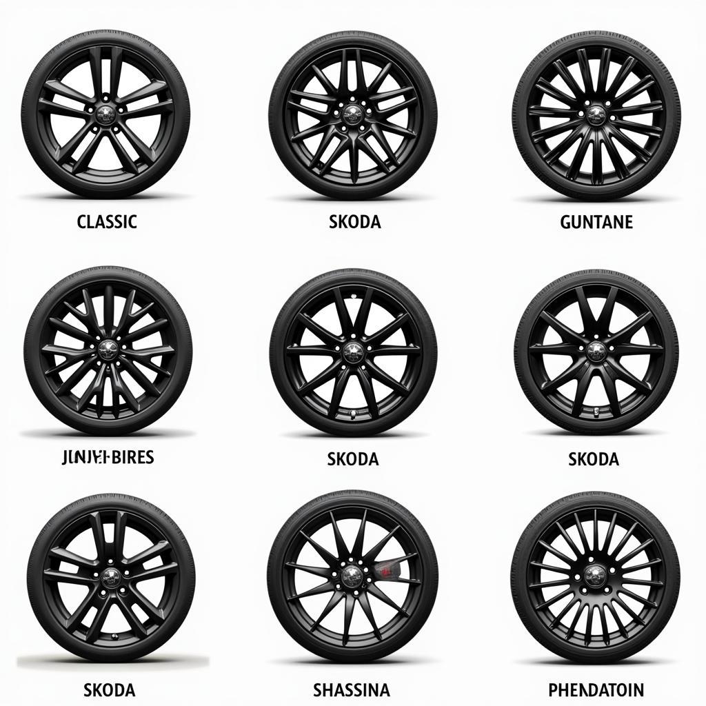 Verschiedene Designs von Skoda Felgen