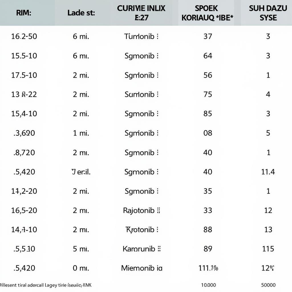 Tabelle mit Skoda Kodiaq Reifengrössen