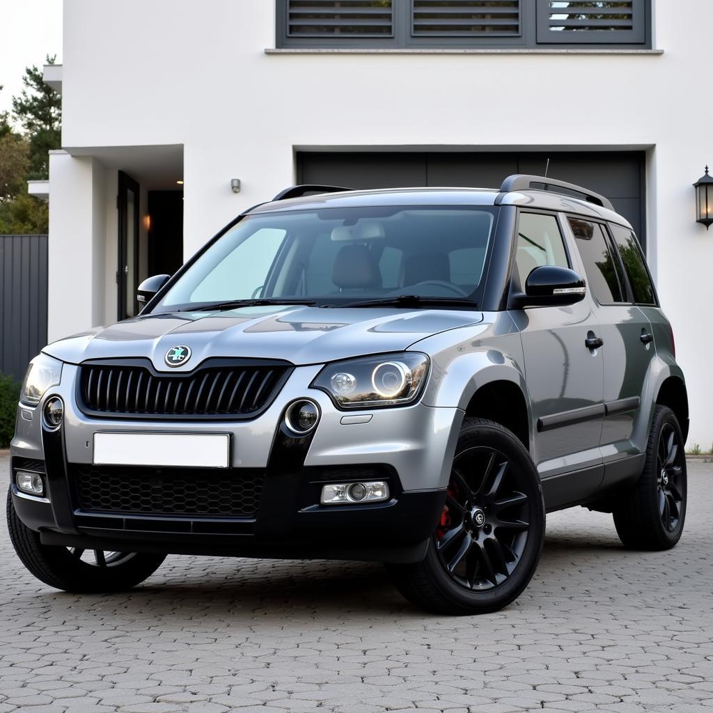 Skoda Yeti Monte Carlo Außenansicht: Schwarze Felgen, sportliches Design, dynamischer Look